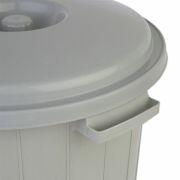 Lixeira Com Tampa Plástico Cinza Smoke 25l Casa&Ideia