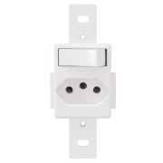Tomada 2 Seções S/esp 10a Blanc Branco Brilhante 250v Fame