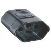 PLUGUE 2P+T 20A FÊMEA PRETO 250V