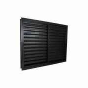 Janela Veneziana de Correr Alumínio 1,00M X 1,20M 3 Folhas 1 Fixa Standart Preta CRV