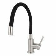 Torneira Misturador de Mesa Monocomando para Cozinha Fluir Flex Aço Escovado Addra