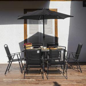 Conjunto de Jardim Caribe 8 Peças Aço Fascino
