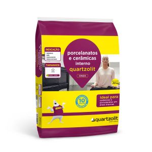 Argamassa Porcelanato Interno 20kg Cinza Quartzolit