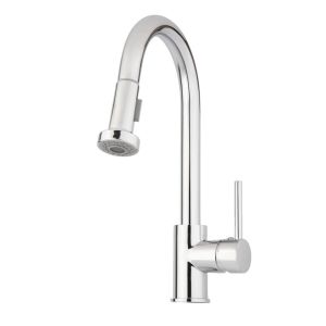 Torneira Misturador Monocomando para Cozinha de Mesa Bica Alta 1/2'' Curve Flex Cromado Addr