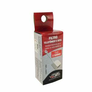 Filtro de Linha Modem e Telefone 2 Saídas ADSL 2 Branco Force Line