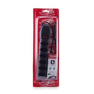 Filtro de Linha 6 Tomadas 2P+T Preto Bivolt Force Line