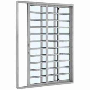 Porta de Correr Alumínio 3 Folhas 2,16X1,60m Alumifort Sasazaki