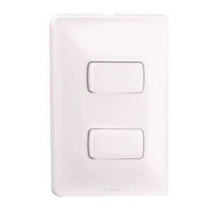 Conjunto Interruptor Zeffia 2 Módulos Simples 10A 250V Branco Pial