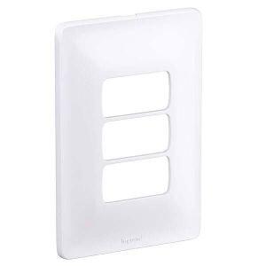 Placa 4"x2" Zeffia 1+1+1 Módulos Branca Pial