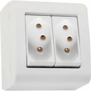 Conjunto Tomada LizFlex 2 Módulos 2P+T 10A Branco Tramontina