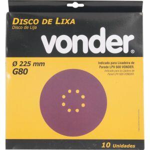Disco de Lixa para Parede 10" Grão 80 Vonder