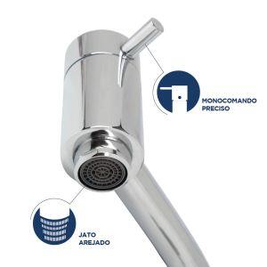 Torneira para Banheiro de Mesa Bica Baixa 1/2 Lyn Cromado Addra
