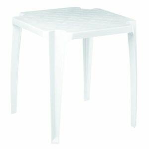 Mesa de Plástico Antares Ouro Preto Quadrada 70cm Branca