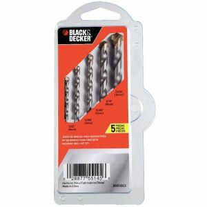 Kit Brocas Clip Strip Black+Decker para Concreto 5 Peças