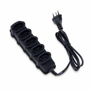 Extensão Force Line 5m 3P 5 Tomadas Preto