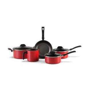 Jogo de Panelas Brinox Garlic Vermelho 5 Peças