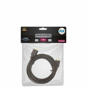 Cabo HDMI 1.4 Elg Suportes Preto 1,8m