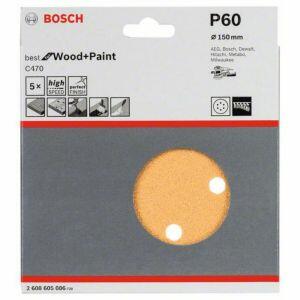 Disco de Lixa para Madeira 150mm Grão 60 5 Peças Bosch