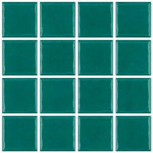 Piso Cerâmico Telado Prisma Esmeralda Bold Brilhante 7,5x7,5 Portobello