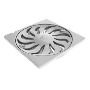 Grelha para Ralo PVC Quadrada 15cm com Fecho Branca Tigre