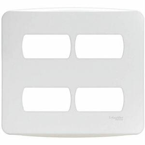 Placa 4"x4" Schneider Miluz 4 Módulos Branca