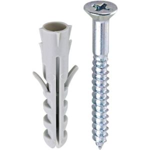 Parafuso de Ferro com Bucha Bemfixa 4,8x40mm Cabeça Chata 10 Peças