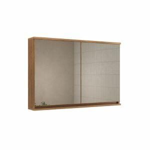 Espelheira para Banheiro MDF Gabriela Amadeirado 90cm C-Linea