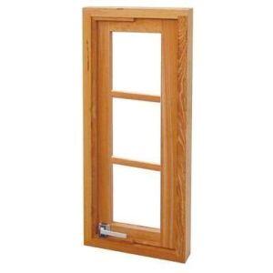 Janela Pivotante Madeira Angelim Madecen 120x40cm 1 Folha para Vidro Quadriculado