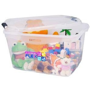 Caixa Organizadora Trava/Tampa Sanremo 68L 63,1x44,1x33,1cm Transparente