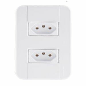 Conjunto Tomada Tablet 2 Módulos 2P+T 10A Branco Tramontina