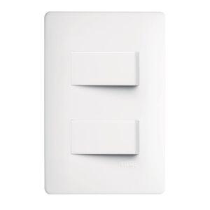 Conjunto Interruptor Habitat 2 Módulos Simples Branco 16A Fame