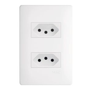 Conjunto Tomada Habitat 2 Módulos 2P+T 20A Branco Fame
