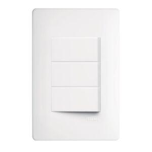 Conjunto Interruptor Habitat 3 Módulos Simples 16A Branco Fame