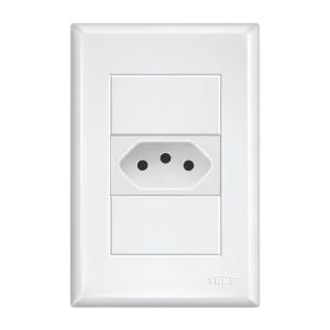 Conjunto Tomada Evidence 1 Módulo 2P+T 20A Branco Fame