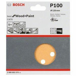 Disco de Lixa para Madeira Grão 100 5 Peças 125mm Bosch