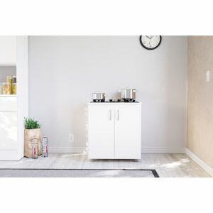 Balcão de Cozinha Natal MDF 2 Portas Branco Politorno Balcão de Cozinha Natal MDF 2 Portas Branco Politorno