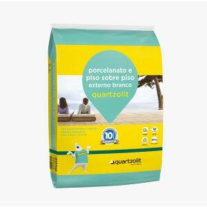 Argamassa Piso Sobre Piso Interno e Externo 20kg Branco Quartzolit