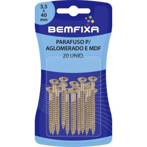 Parafuso de Ferro para Madeira 3,5x40mm 20 Peças Bemfixa