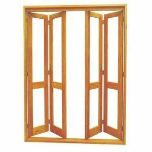 Porta Pantográfica Madeira Eucalipto Madecen 2,13x1,6m para Vidro Liso