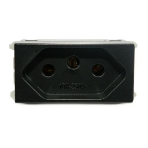 Módulo Tomada 2P+T Refinatto Preto 10A Weg