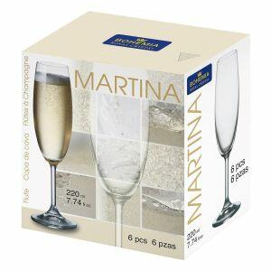 Jogo de Taças para Champagne 220ml Bohemia Martina 6 Peças