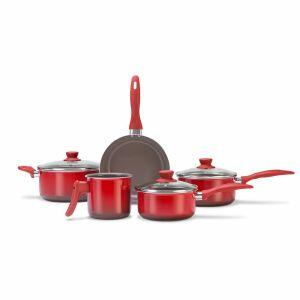 Jogo de Panelas Alumínio Ceramic Life Smart 5 Peças Vermelho Brinox