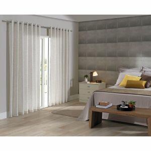 Cortina Bella Janela 3x1,7m Rústica Túnis com Ilhós