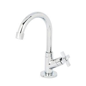 Torneira para Banheiro de Mesa Bica Alta 1/2" 1198 Fluxo Cromado Addra