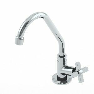 Torneira para Cozinha de Mesa Bica Alta 1/2" 1168 Fluxo Cromado Addra
