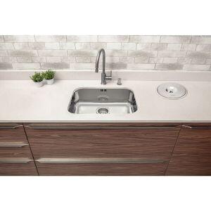 Cuba para Cozinha de Embutir Inox Simples 48x34cm Alto Brilho Com Válvula Tramontina Cuba para Cozinha de Embutir Inox Simples 48x34cm Alto Brilho Com Válvula Tramontina
