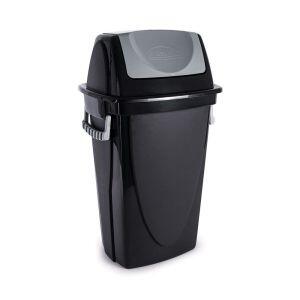 Lixeira de Plástico Basculante Plasútil Ecoblack 45L Preta