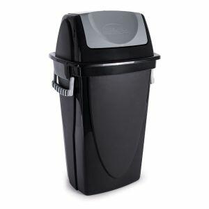 Lixeira de Plástico Basculante Plasútil Ecoblack 28L Preta