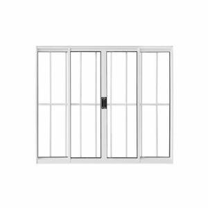 Janela de Correr Alumínio CRV Classic 100x120cm 4 Folhas Branca com Grade