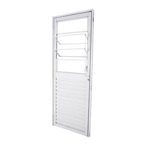 Porta de Abrir Alumínio Nobre 2,1x0,8m com Basculante CRV